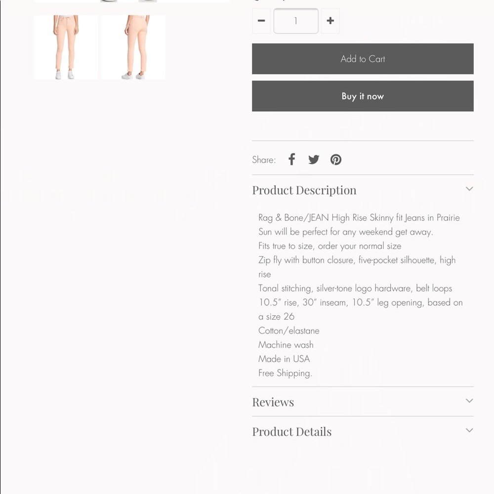 NWT! Rag & Bone High Rise Skinny Jeans - Picture 8 of 8